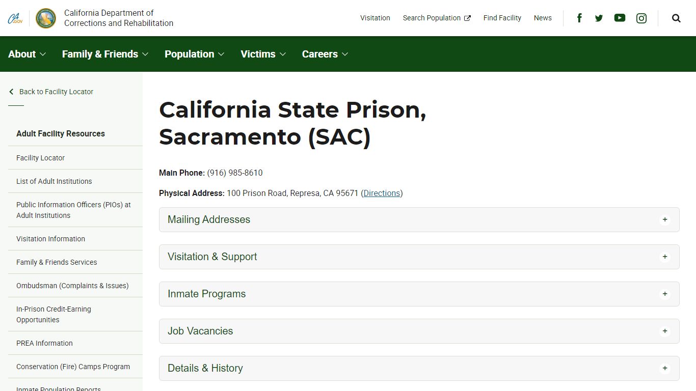 California State Prison, Sacramento (SAC) - CDCR